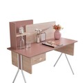 Birou, Hanah Home, Rosetta, 130x120x60 cm, PAL, Maro / Roz