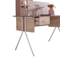 Birou, Hanah Home, Rosetta, 130x120x60 cm, PAL, Maro / Roz