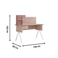 Birou, Hanah Home, Rosetta, 130x120x60 cm, PAL, Maro / Roz