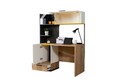 Birou, Hanah Home, Relax, 130x160x60 cm, PAL, Alb / Antracit / Galben / Maro
