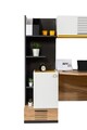 Birou, Hanah Home, Relax, 130x160x60 cm, PAL, Alb / Antracit / Galben / Maro