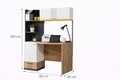 Birou, Hanah Home, Relax, 130x160x60 cm, PAL, Alb / Antracit / Galben / Maro