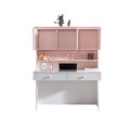 Birou, Hanah Home, Rosa, 138x167x60 cm, PAL, Roz/Alb