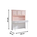 Birou, Hanah Home, Rosa, 138x167x60 cm, PAL, Roz/Alb