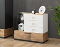 Dulap, Hanah Home, Relax, 80x75x45 cm, PAL, Alb / Antracit / Galben / Maro