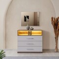 Dulap, Hanah Home, Milano, 85x140x45 cm, PAL, Alb/Maro