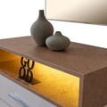 Dulap, Hanah Home, Milano, 85x140x45 cm, PAL, Alb/Maro