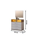 Dulap, Hanah Home, Milano, 85x140x45 cm, PAL, Alb/Maro