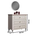 Dulap, Hanah Home, Ezgi, 82x79x42 cm, PAL, Cremă ușoară