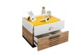 Noptiera, Hanah Home, Relax, 110x36x55 cm, PAL, Alb / Antracit / Galben / Maro
