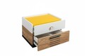 Noptiera, Hanah Home, Relax, 110x36x55 cm, PAL, Alb / Antracit / Galben / Maro