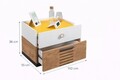 Noptiera, Hanah Home, Relax, 110x36x55 cm, PAL, Alb / Antracit / Galben / Maro