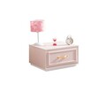 Noptiera, Hanah Home, Rosa, 55x30x45 cm, PAL, Roz/Alb
