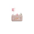 Noptiera, Hanah Home, Rosa, 55x30x45 cm, PAL, Roz/Alb