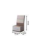 Noptiera, Hanah Home, Milano, 55x95x60 cm, PAL, Alb/Maro