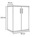 Dulap pentru haine, Hanah Home, Milano, 95x134x60 cm, PAL, Crem/Maro