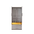 Dulap pentru haine, Hanah Home, Milano 2, 90x200x60 cm, PAL, Alb/Maro