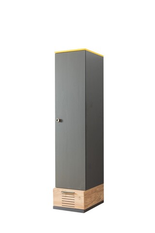Dulap pentru haine, Hanah Home, Relax 1, 45x200x60 cm, PAL, Alb / Antracit / Galben / Maro