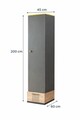 Dulap pentru haine, Hanah Home, Relax 1, 45x200x60 cm, PAL, Alb / Antracit / Galben / Maro