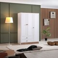 Dulap pentru haine, Hanah Home, Beta 3, 118x182x50 cm, PAL, Maro/Alb