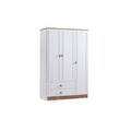 Dulap pentru haine, Hanah Home, Beta 3, 118x182x50 cm, PAL, Maro/Alb