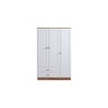 Dulap pentru haine, Hanah Home, Beta 3, 118x182x50 cm, PAL, Maro/Alb