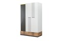 Dulap pentru haine, Hanah Home, Relax 3, 130x200x60 cm, PAL, Alb / Antracit / Galben / Maro
