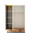 Dulap pentru haine, Hanah Home, Relax 3, 130x200x60 cm, PAL, Alb / Antracit / Galben / Maro