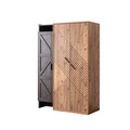 Dulap pentru haine, Hanah Home, Antik 3, 134x200x60 cm, PAL, Antracit/Maro