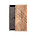 Dulap pentru haine, Hanah Home, Antik 3, 134x200x60 cm, PAL, Antracit/Maro