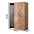 Dulap pentru haine, Hanah Home, Antik 3, 134x200x60 cm, PAL, Antracit/Maro