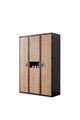 Dulap pentru haine, Hanah Home, Aktif, 132x195x53 cm, PAL, Antracit/Maro