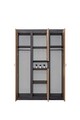 Dulap pentru haine, Hanah Home, Aktif, 132x195x53 cm, PAL, Antracit/Maro