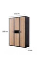 Dulap pentru haine, Hanah Home, Aktif, 132x195x53 cm, PAL, Antracit/Maro