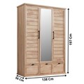 Dulap pentru haine, Hanah Home, Polo 3, 138x197x56 cm, PAL, Maro