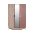 Dulap pentru haine, Hanah Home, Rosetta, 134x200x60 cm, PAL, Maro / Roz
