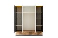 Dulap pentru haine, Hanah Home, Relax 4, 175x200x60 cm, PAL, Alb / Antracit / Galben / Maro