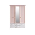 Dulap pentru haine, Hanah Home, Rosa, 136x197x63 cm, PAL, Roz/Alb