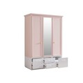 Dulap pentru haine, Hanah Home, Rosa, 136x197x63 cm, PAL, Roz/Alb