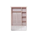 Dulap pentru haine, Hanah Home, Rosa, 136x197x63 cm, PAL, Roz/Alb
