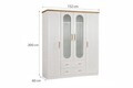 Dulap pentru haine, Hanah Home, Vita Bohem, 152x200x60 cm, PAL, Alb