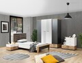Pat de o persoană, Hanah Home, Relax, 110x100x228 cm, PAL, Alb / Antracit / Galben / Maro