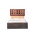 Pat de o persoană, Hanah Home, Antik, 116x108x207 cm, PAL, Antracit/Maro