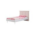 Pat de o persoană, Hanah Home, Rosa, 124x105x215 cm, PAL, Roz/Alb