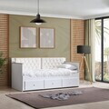 Pat de zi, Hanah Home, Alacati, 209x99x93 cm, PAL, Alb