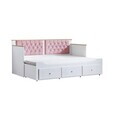 Pat de zi, Hanah Home, Alacati, 209x99x93 cm, PAL, Alb/Roz