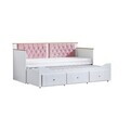 Pat de zi, Hanah Home, Alacati, 209x99x93 cm, PAL, Alb/Roz