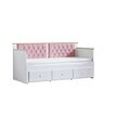 Pat de zi, Hanah Home, Alacati, 209x99x93 cm, PAL, Alb/Roz