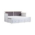 Pat de zi, Hanah Home, Alacati, 209x99x93 cm, PAL, Alb / Antracit