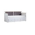 Pat de zi, Hanah Home, Alacati, 209x99x93 cm, PAL, Alb / Antracit